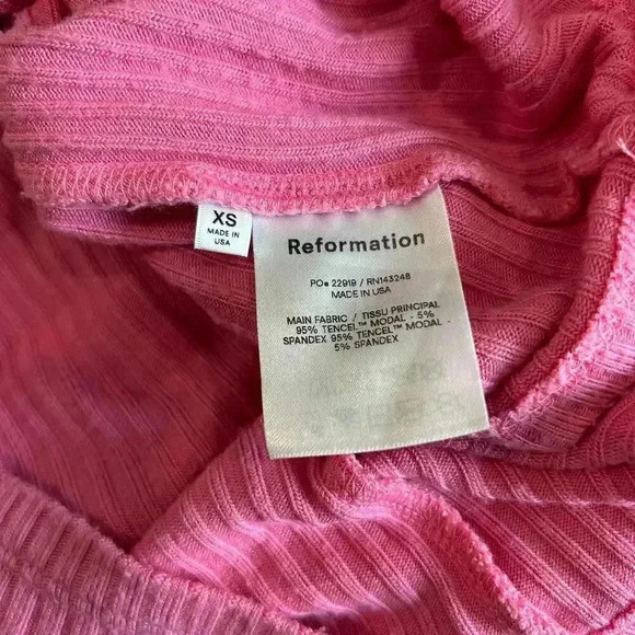 Reformation Brant Dress Candy Pink Open Back V-Neck Midi Party Slim Size XS - Picture 5 of 6